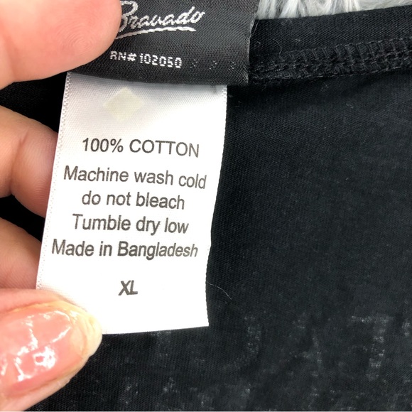 Harley Davidson Tshirt Womens XL Spellout Wing Live Free Ride Free Black Shirt - Picture 6 of 9